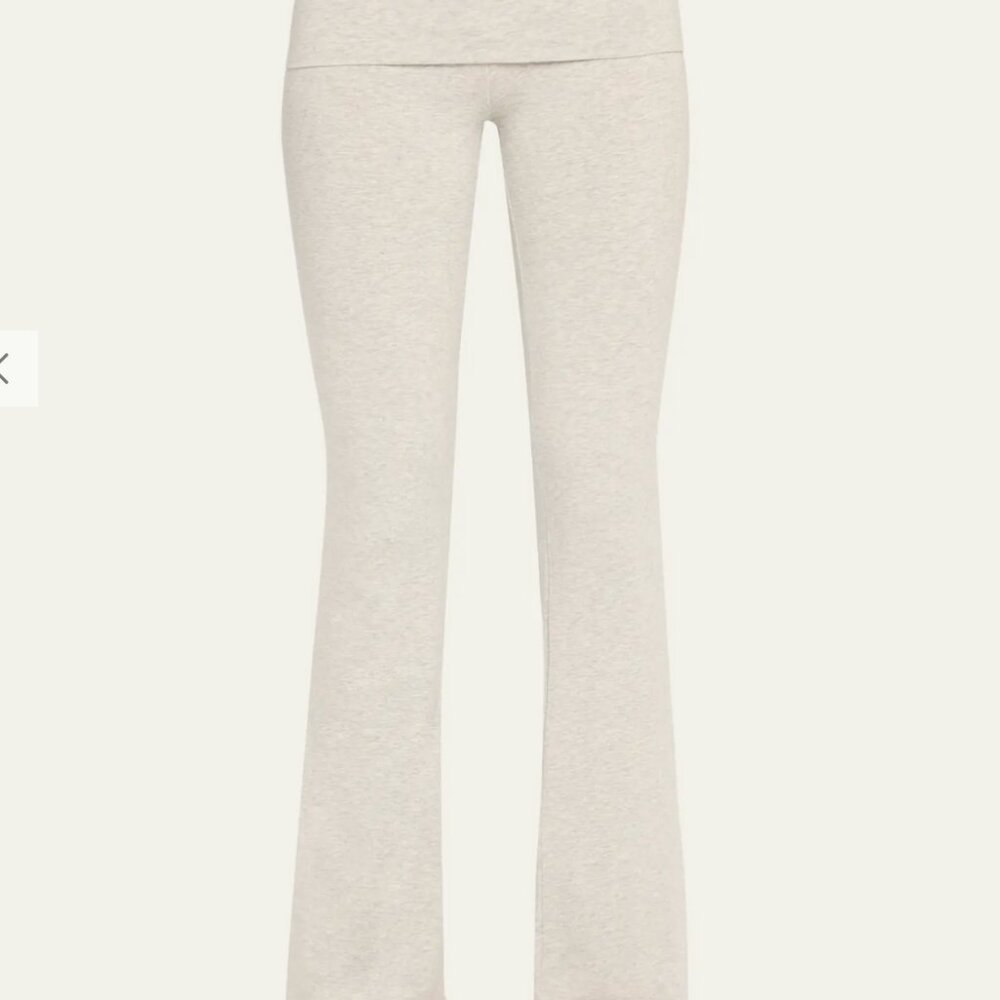 SKIMS Cotton Jersey Foldover Flare-Leg Pants